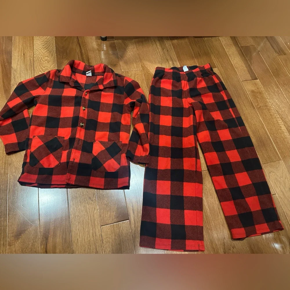 Old Navy Red and Black Checkered Kids Pajama Set